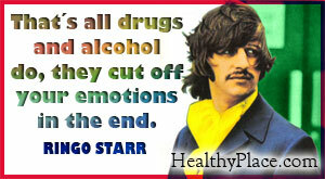 Inspirativní citát o zneužívání návykových látek - To jsou všechny drogy a alkohol, na konci vám uříznou vaše emoce.