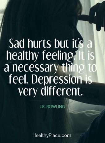 Citace o depresi - Sad bolí, ale je to zdravý pocit. Je nutné cítit. Deprese je velmi odlišná.