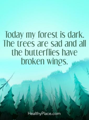 Citace o depresi - Dnes je můj les tmavý. Stromy jsou smutné a všichni motýli mají zlomená křídla.