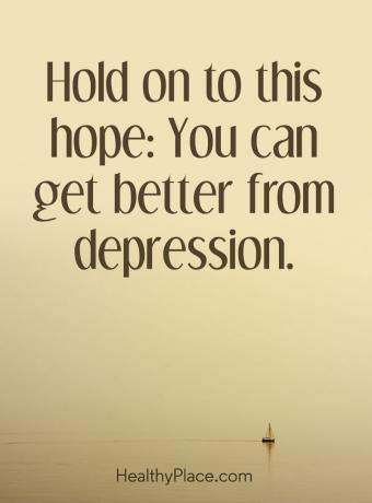Citace o depresi - držte se této naděje: Z deprese můžete být lepší.