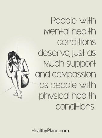 Citace o stigmatu duševního zdraví - Lidé s duševním onemocněním si zaslouží stejnou podporu a soucit jako lidé s fyzickým zdravotním stavem.