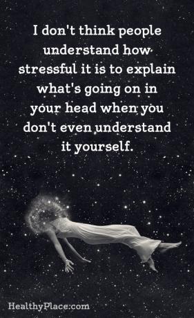 Citace o stigmatu duševního zdraví - nemyslím si, že lidé chápou, jak stresující je vysvětlit, co se děje ve vaší hlavě, když tomu nerozumíte sami.