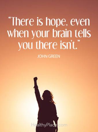 Citace pozitivní deprese - existuje naděje, i když vám mozek řekne, že není.