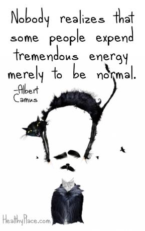 Citace o stigmatu duševního zdraví - Nikdo si neuvědomuje, že někteří lidé vydávají obrovskou energii jen proto, aby byli normální.