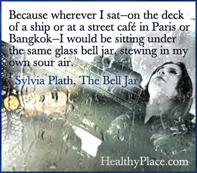 Citace o depresi - Protože kdekoli jsem seděl - na palubě lodi nebo v pouliční kavárně v Paříži nebo Bangkoku - seděl bych pod stejnou skleněnou sklenicí a dusil jsem svým vlastním kyselým vzduchem.