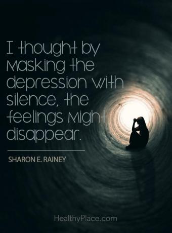 Citace o depresi - myslel jsem, že maskováním deprese mlčením by pocity mohly zmizet.