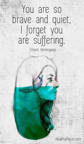 Citace o stigmatu duševního zdraví - Jste tak stateční a tichí, zapomínám, že trpíte.