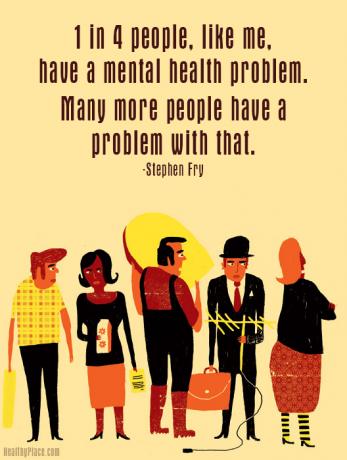 Citace stigmatu duševního zdraví - 1 ze 4 lidí, jako jsem já, má problém s duševním zdravím. Mnozí mají s tím problém.