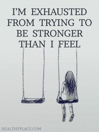 Citace o depresi - Jsem vyčerpaný ze snahy být silnější, než se cítím.