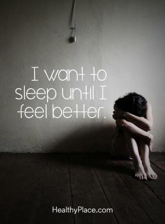 Citace o depresi - Chci spát, dokud se nebudu cítit lépe.