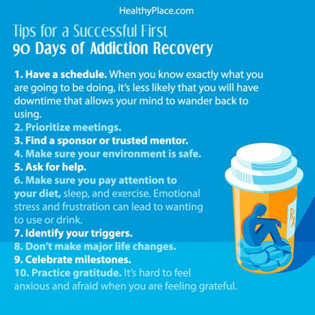 Prvních 90 dní zotavení ze závislosti je nejvzácnější pro relaps. Tyto tipy vám pomohou najít úspěch během prvních 90 dnů v zotavení se ze závislosti.